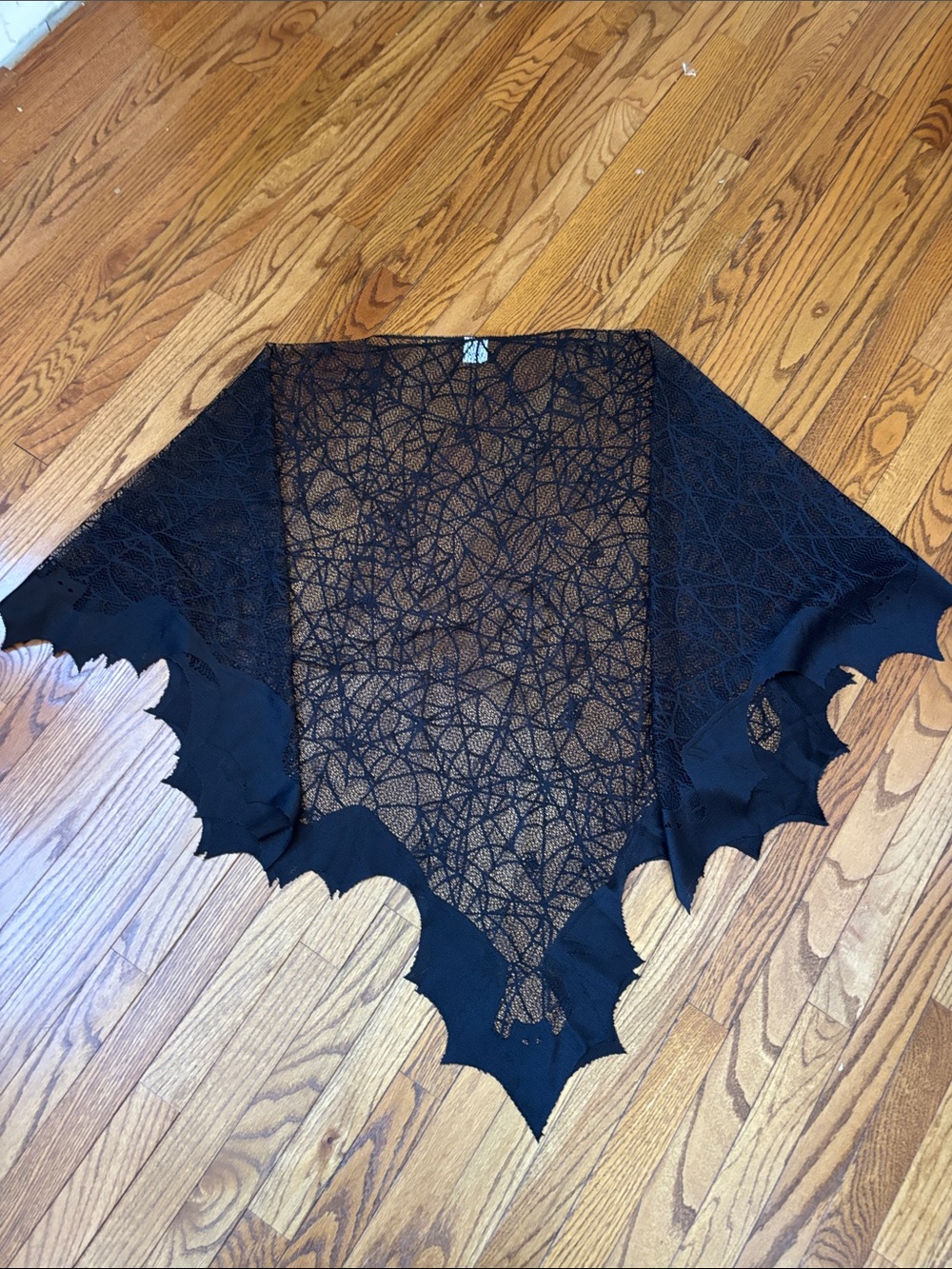 Black Spider Web Lace Shawl- One Size Fits All